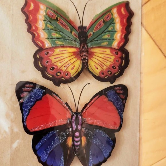 x2 Crafter's Square Stickers Autocollant Butterflies & Flowers Large Bundle lot - Picture 6 of 16